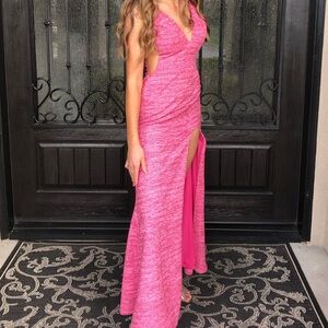 Chic Pink Sleeveless Prom Dress